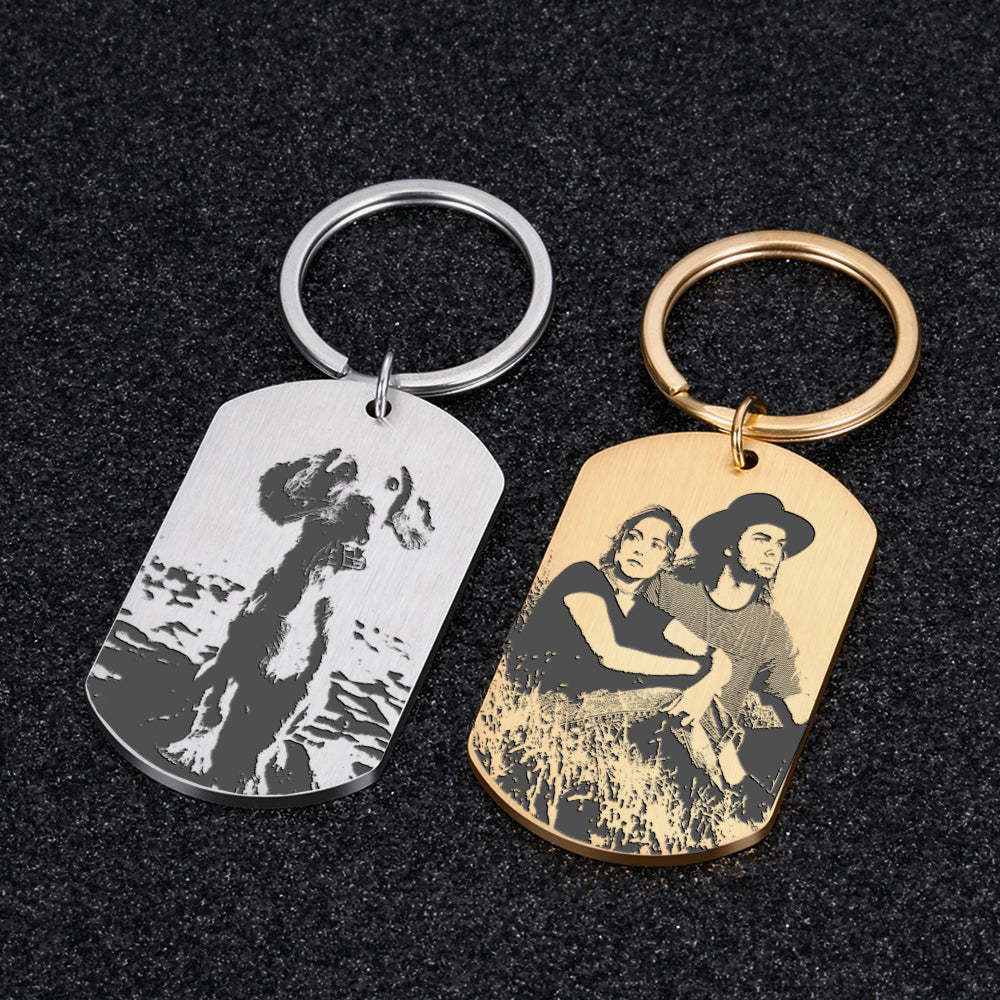 Personalized Photo Engraved Keychain