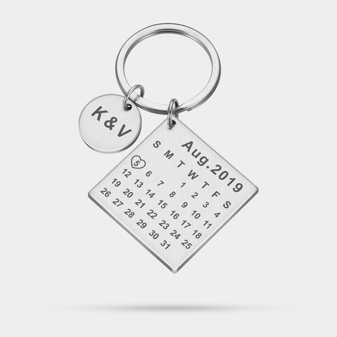 Personalized Engraved Date Calendar Keychain