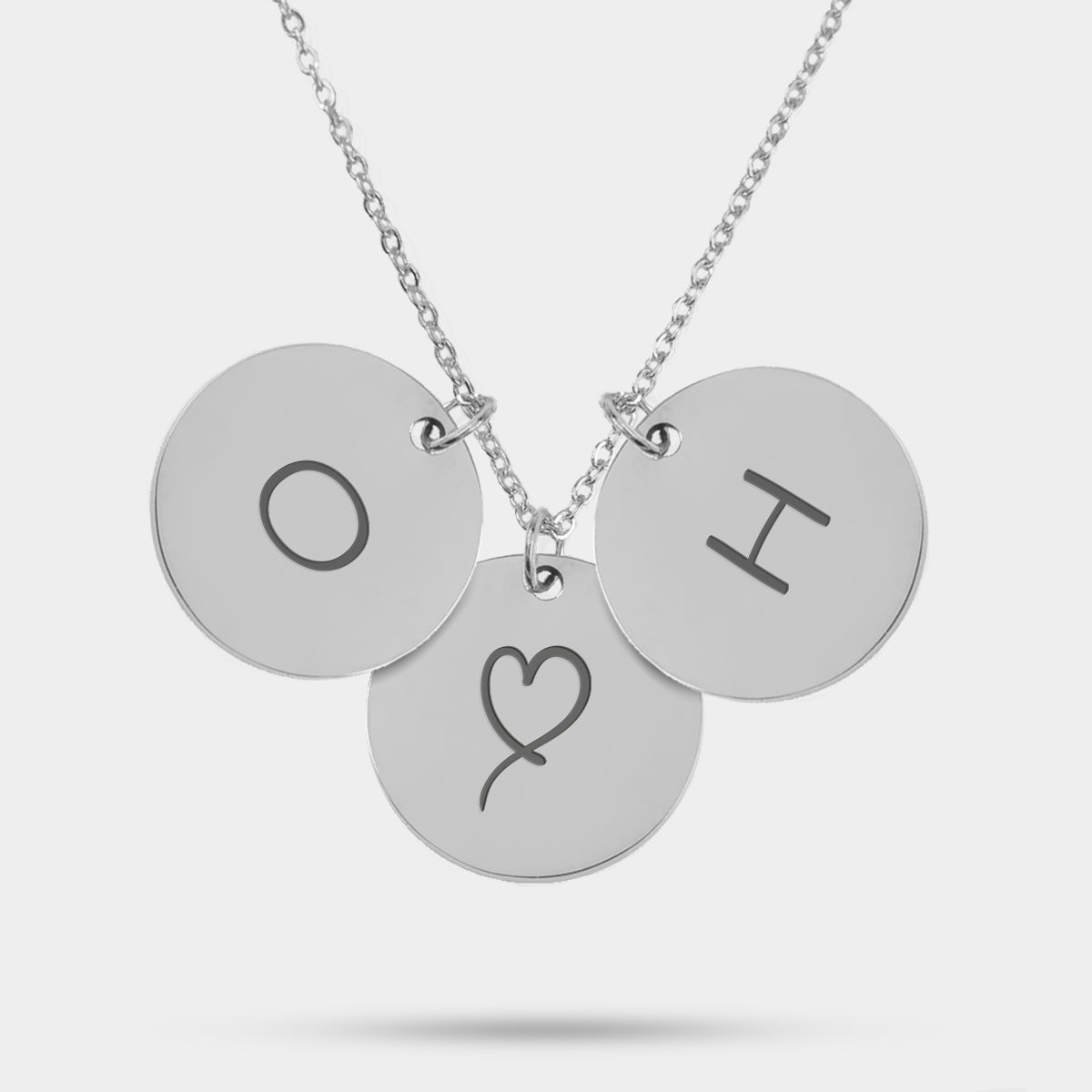 Personalized Three Circle Necklace With Initials