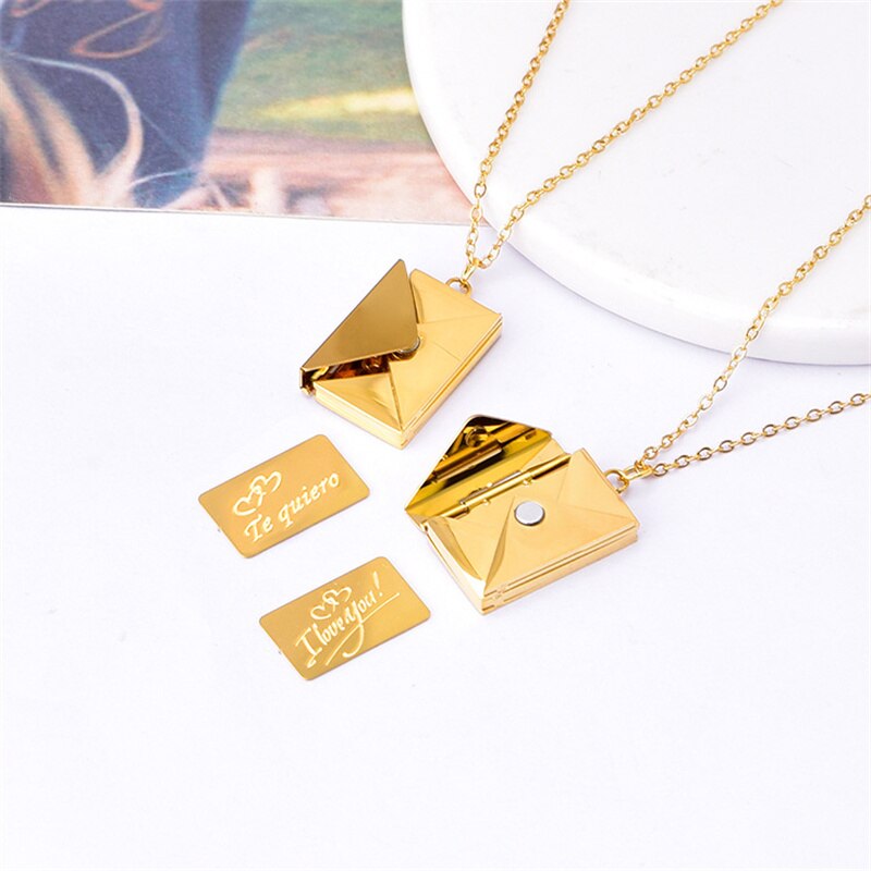 Personalized Letter Envelope Necklace