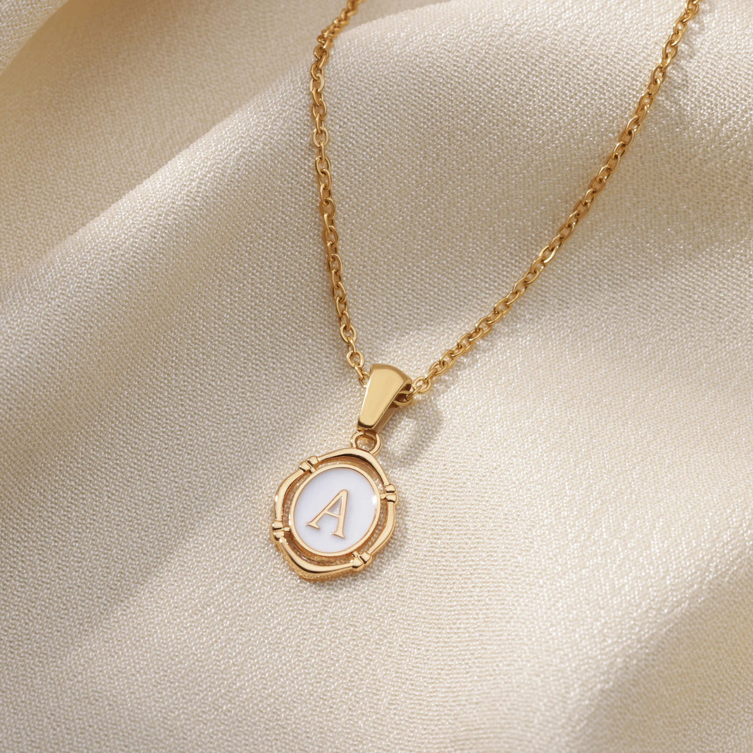 Personalized Oval Necklace with Initial