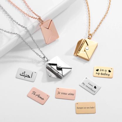 Personalized Letter Envelope Necklace