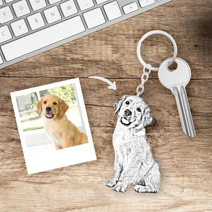 Personalized Keychain with Engraved Pet Photo