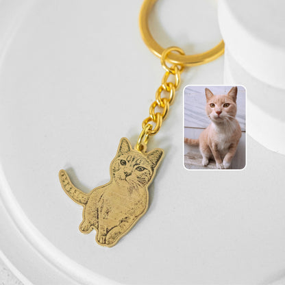 Personalized Keychain with Engraved Pet Photo