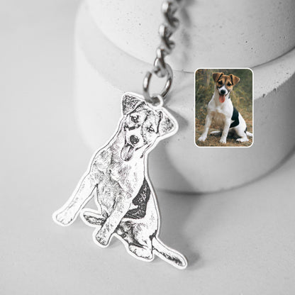 Personalized Keychain with Engraved Pet Photo