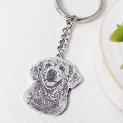 Personalized Keychain with Engraved Pet Photo