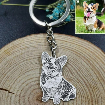 Personalized Keychain with Engraved Pet Photo