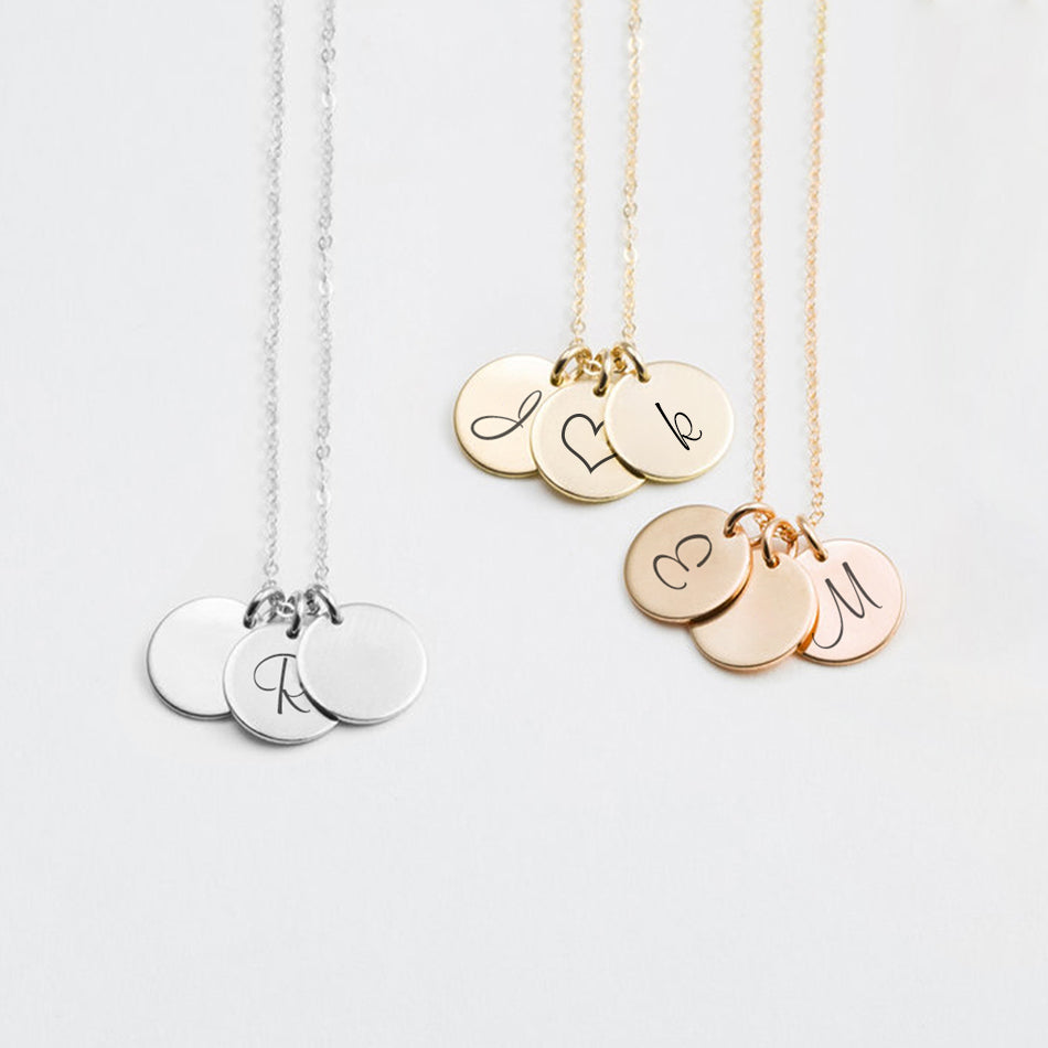 Personalized Three Circle Necklace With Initials