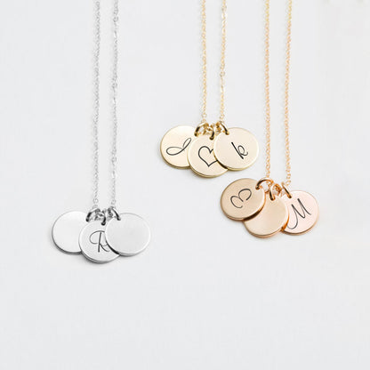 Personalized Three Circle Necklace With Initials