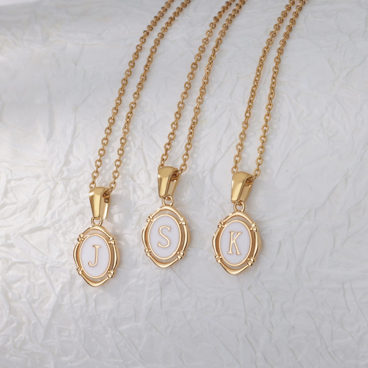 Personalized Oval Necklace with Initial