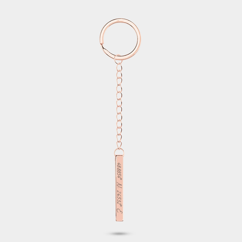 Keychain Coordinates Rose gold