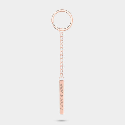 Keychain Coordinates Rose gold