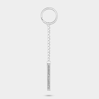 Keychain Coordinates silver