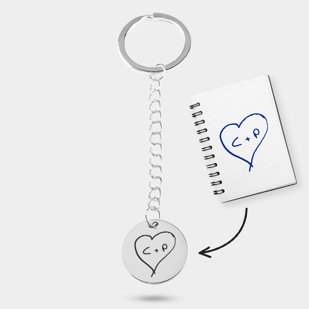 Keychain Handwritten Message silver