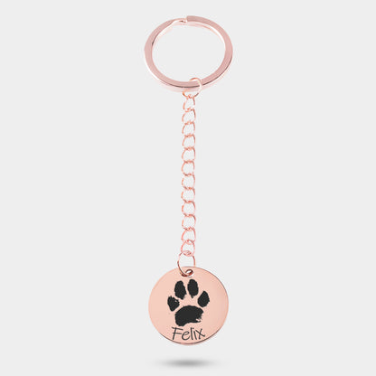 Keychain Pet Paw rose gold