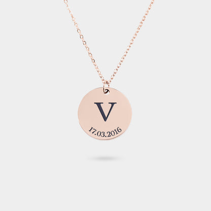 Personalized Initial and Date Necklace