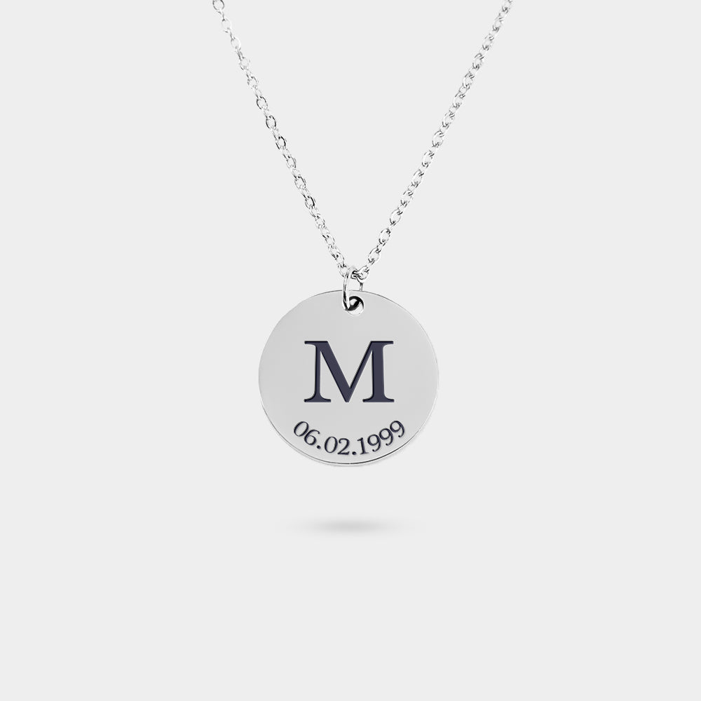 Personalized Initial and Date Necklace