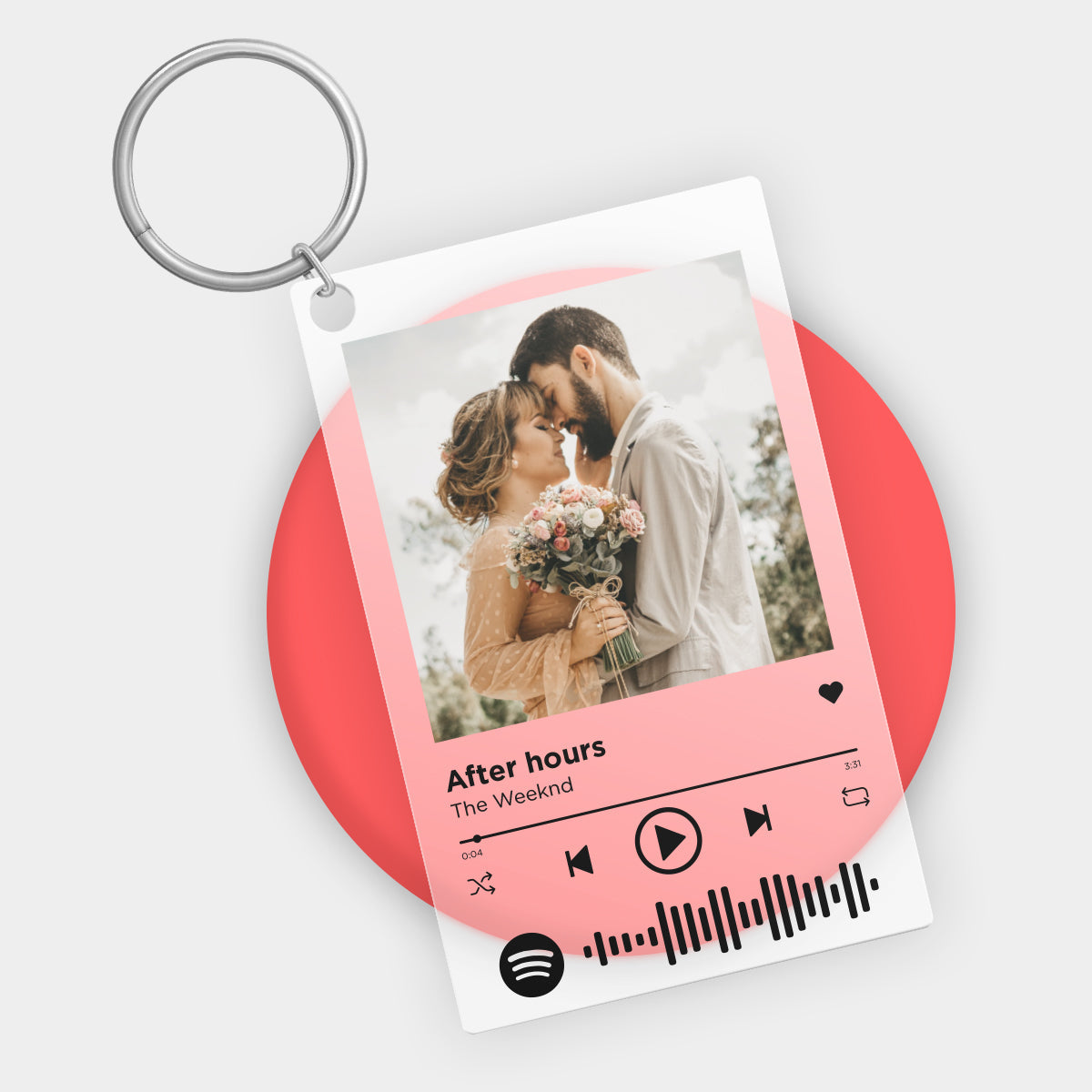 Personalized Keychain with Spotify Song Photo